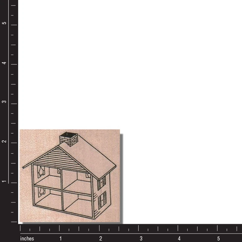 Sello de goma montado, casa de muñecas abierta para niños, diversión, hogar, edificio, juguete, juego, ventana Foto 2 de 2