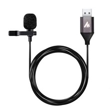 USB Lavalier Microphone, 192KHZ/24BIT Plug Play Omnidirectional Lapel Shirt...