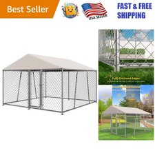Large Weather-Resistant Dog Kennel 10ft x 10ft with Secure Lock for Outdoors