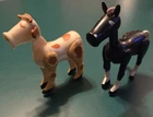 Vtg 1970s Fisher Price Little People PLAY FAMILY Farm Black Horse and Cow