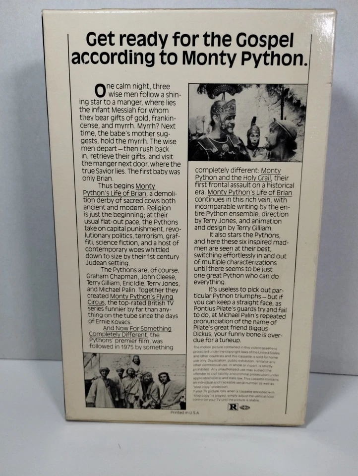 Monty Python's Life Of Brian (1979) WCI Warner Home Video Box 1980 VHS - Image 2 of 4