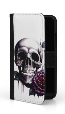 Sunny-Case Klapphülle Flip Case Etui für iphone 13 pro Mini Skull Nr.745 Tod S
