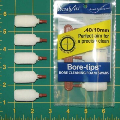 Super Brush .40cal/10mm Bore-tips Cleaning Swabs 5 Pack 41-4001 