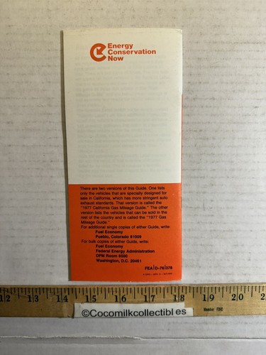 Vintage 1977 Gas Mileage Guide U.S. Environmental Protection Agency Brochure - Picture 6 of 6