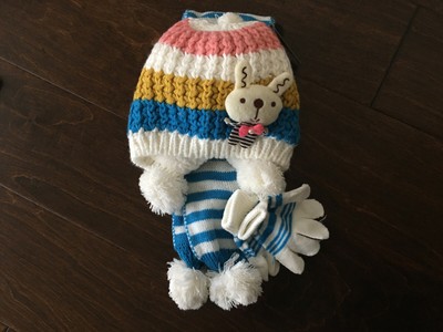 hat scarf and gloves set baby girl