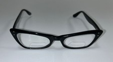 Vintage Black Cat Eye Eyeglasses Bausch  Lomb 4 1/4- 5 1/2, 46-20