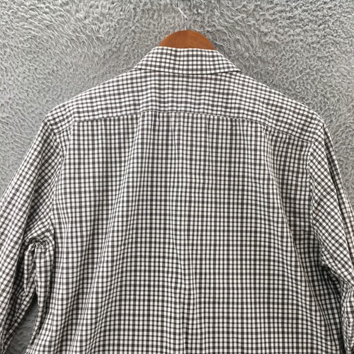 J Ferrar Super Slim Fit Long Sleeve Shirt Womens Large White Grey Plaid Collared - Picture 8 of 10