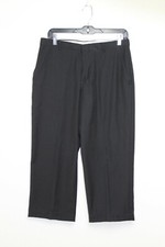 MD CHAPS Boys Black SOLID FLAT FRONT DRESS TROUSERS PANTS 14Husky Length altered