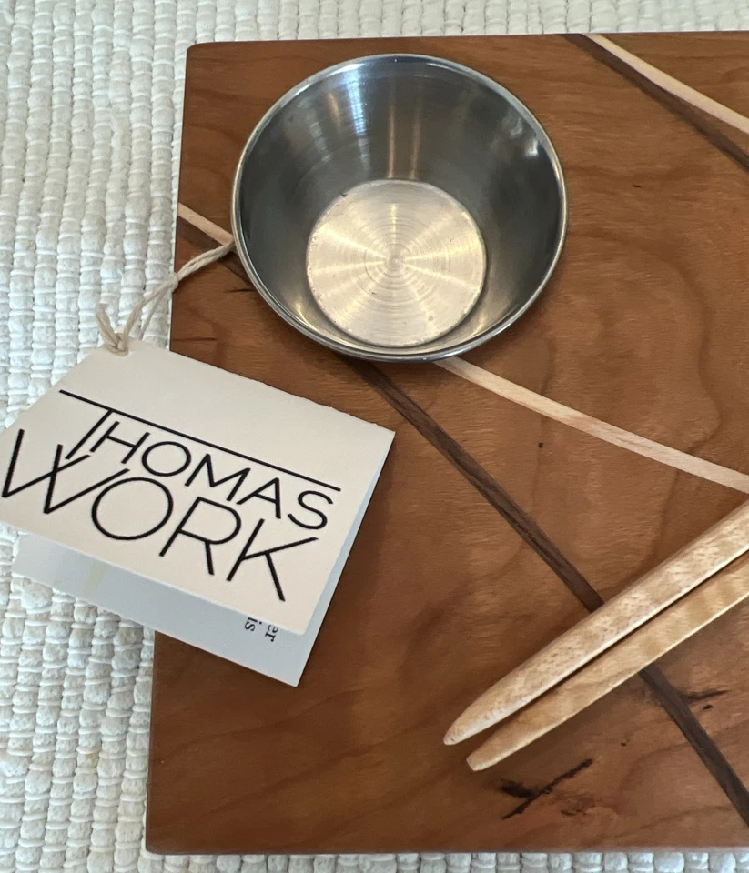 Sashimi Sushi Serving Tray Set Handcrafted Inlaid wood - Image 2 of 4