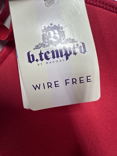 b.tempt'd Wacoal Bra T-Shirt 30C Soft Wireless Red Seamless Convertible - Picture 10 of 13