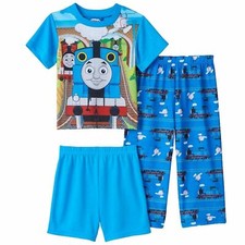 Thomas the Tank Engine Toddler Boy's  Size 2T  3 Pc Pajama Set NWT  Blue
