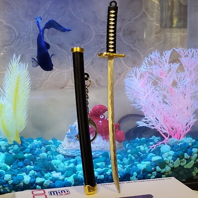 Mini Katana Sword Keychain. 6'' REAL ALLOY METAL! Japanese Anime Yakuza Samurai 