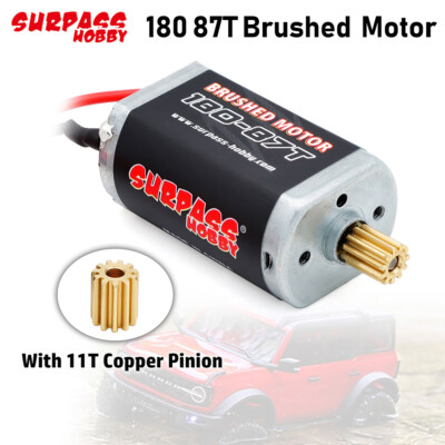 SurpssHobby 180 87T Motor with 11T Motor Teeth for Traxxas trx4m 1/18 RC Crawler