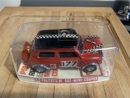 #582 POLITOYS Mini Cooper S mk2 Red black BMC Innocenti 177 GRX195D Rally 1/25 - Foto 10 di 12