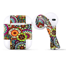 Skins Wraps compatible for Apple Airpods Ethnic Circles Pattern