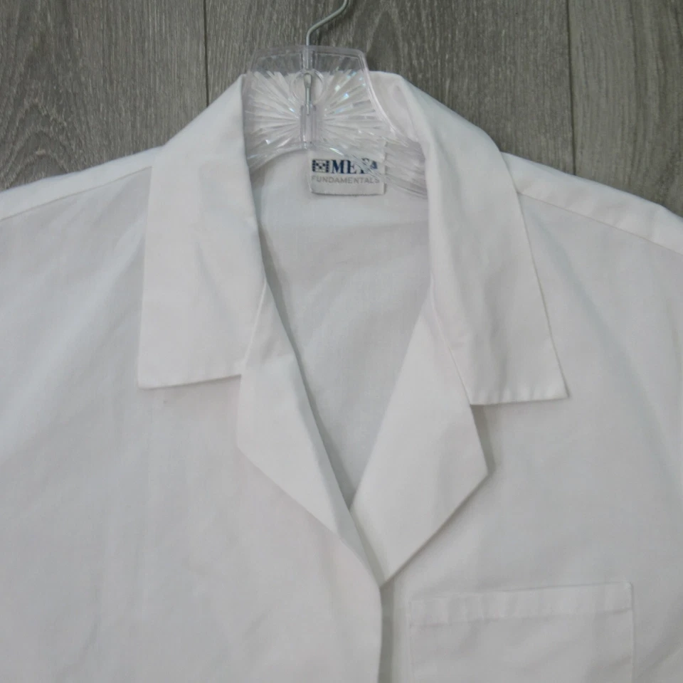 Meta Lab Coat Women 8 White Medical Jacket Pockets Button Front Blazer Style - Image 2 of 4