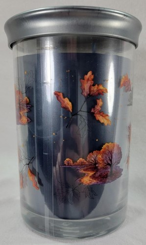 Yankee Candle CRISP FALL NIGHT Large 2-Wick Signature Tumbler Jar Blue 22 oz Wax - Picture 2 of 5