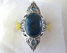 Shattuckite Blue Topaz Artisan Ring / size 6 / 925 Sterling Silver, 6.8ct 6.3g