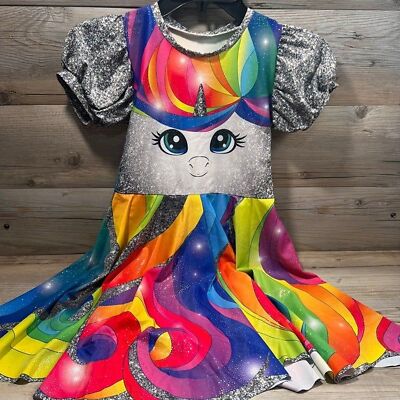 Unicorn rainbow twirl Dress size 4/5 | eBay