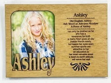 ASHLEY Personalized Name Profile Laser Engraved Wood Picture Frame Magnet