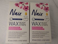 Nair Hair Remover Wax Strips for Face  Bikini, orchid cherry 40.Ct EA 2pk 