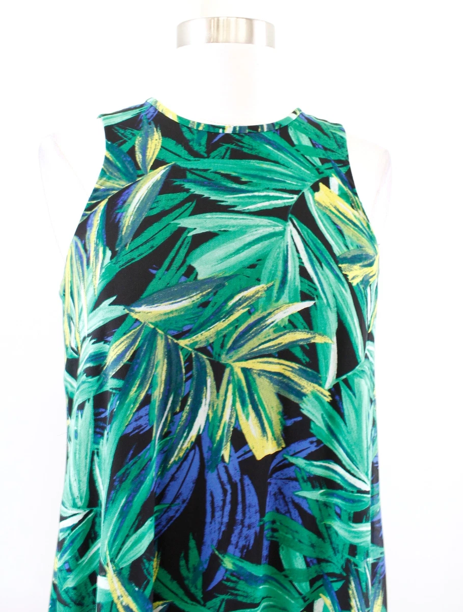 Calvin klein printed clearance sleeveless swing dress