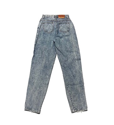 VTG Sasson Modern Basics Womens High Waisted Tapered Acid Wash Mom Jeans 24x30.5
