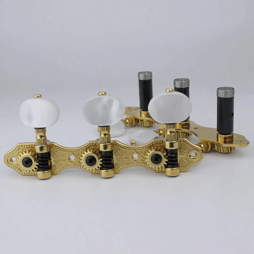 1 Juego de Teclas de Afinación de Guitarra Clásica Acústica Clavijas de Acero Cabezales de Máquina Dorado Foto 3 de 4