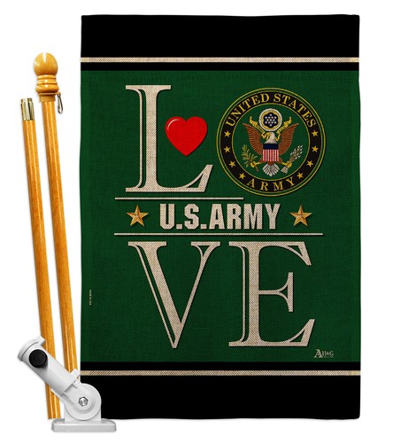 US Army Love Burlap Garden Flag Armed Forces Decorative Gift Yard House Banner - Picture 6 of 17