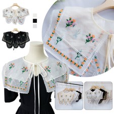 Detachable Embroidery False Collar Hanfu Shoulder Warps Collar Lace Up Neckline