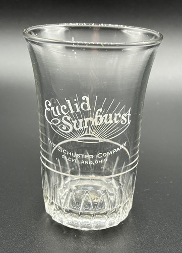 EUCLID SUNBURST Soda Fountain Advertising Glass ca. 1915 * S/L *RARE* Cleveland