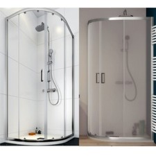 Box Doccia semicircolare 70x90 cristallo trasparente o opaco e Piatto doccia 1