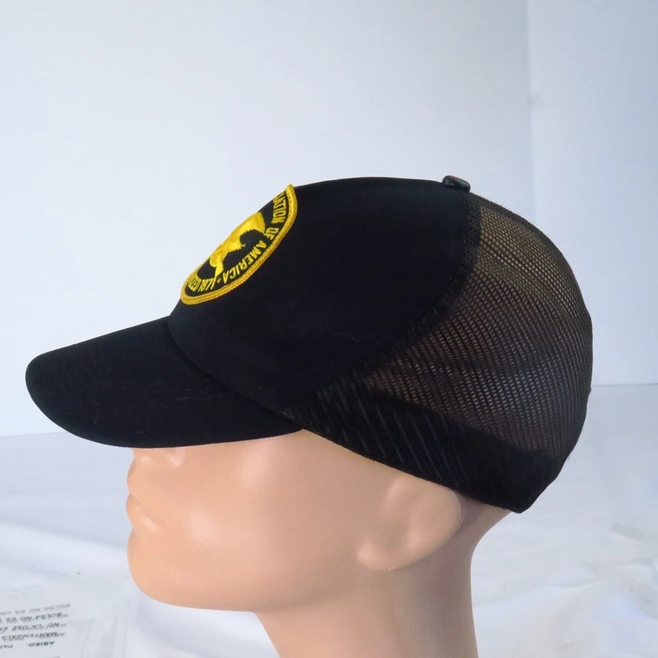 Vintage 70s/80s National Rilfle Association NRA Black Gold Mesh Trucker Hat Cap - Image 3 of 4