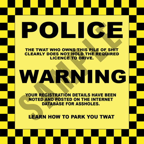 No Parking Sign Ticket Joke Penalty Police Notice Funny Sticker Prank x
