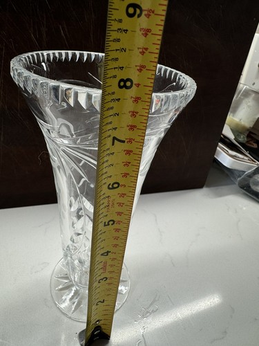 Glasvase Milchglas geschliffen floral geriffelt 8" - Bild 7 von 8