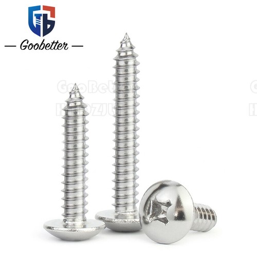 Large Flat Head Self Tapping Screw / Mushroom Head Phillips Screw 304 Stainless - Picture 5 of 7