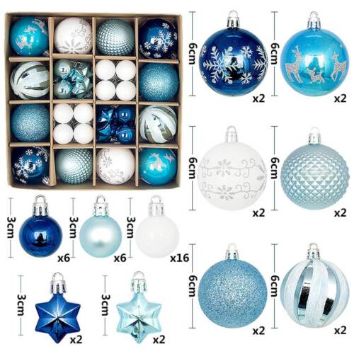 44PCS/Pack Christmas Tree Xmas Balls Decorations Baubles Party Wedding Ornament - Picture 18 of 19