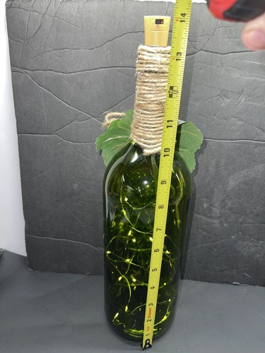 Fairy String Lights Inside Wine Bottles With Glass Grape Cluster- 14” handmade - Picture 4 of 5
