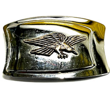 VTG Flying hunting diving American eagle silver toned western belt buckle