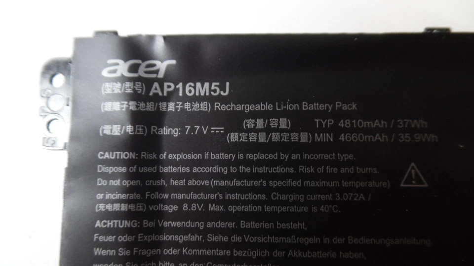 Batería para portátil Acer Aspire 3 A315-53 - 7,7 V 4660 mAh 37 Wh - AP16M5J Foto 4 de 4