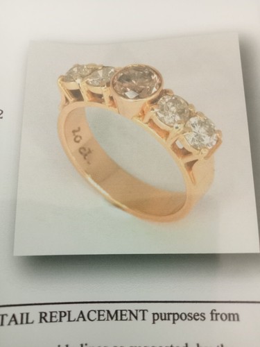 $11,000 Earth Mined Champagne 1. 9 TCW Diamond 20 KT Solid Yellow Gold Ring - Picture 12 of 15