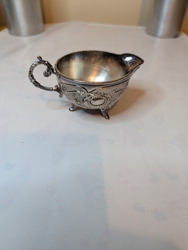Real Silver Antique Ornate Creamer Cup 1940 Vintage No Scuffs or Marks - Picture 2 of 6