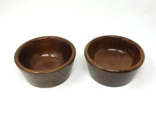 Set 2 Solid Wood Turned Bowls Snacks Nuts Trinket Dish Farmhouse