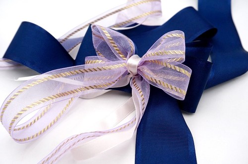 1.5" & 3/4" x25YD+ 3/8 "20YD Classy royal Blue & Purple Ribbon - Picture 3 of 5