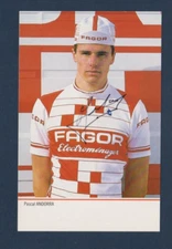 CYCLING cycling card PASCAL ANDORRA team FAGOR 1985 Signed