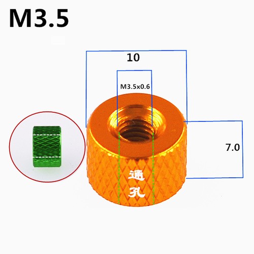 Rändelmutter M3.5 Durchgangsloch Raendelmuttern Rundmutter Aluminiumlegierung - Bild 5 von 5