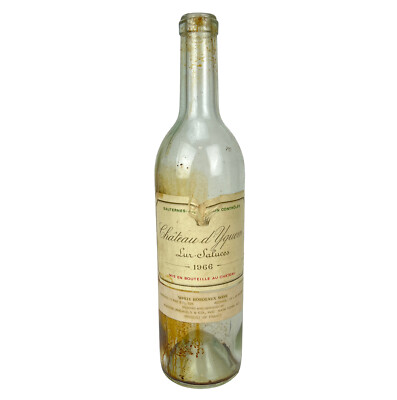 Vintage 1966 Chateau d Yquem Empty French White Bordeaux Wine Bottle w/ Label