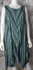 Simply Vera Wang Women's L Large Sleeveless Lagenlook Green Dress Pockets Flaw