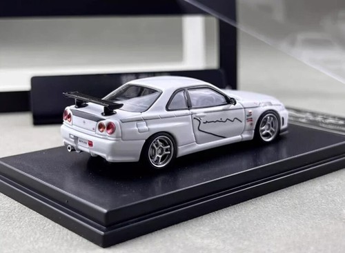 NISSAN SKYLINE GT-R R34 V-SPEC MINES WHITE 1/64 CAR BY MY MODEL COLLECT MC - 第 6/11 張圖片