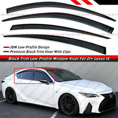FOR 21-26 LEXUS IS300 IS350 PREMIUM BLACK TRIM WINDOW VISOR RAIN
